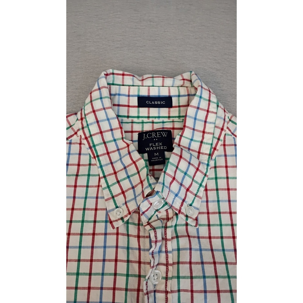 J.CREW Flex Washed Classic Fit Plaid Button-Down Shirt Men's Size M Multicolored - Picture 12 of 13